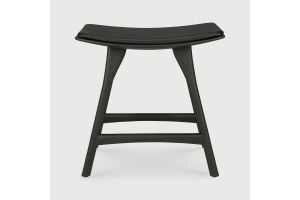 OSSO STOOL - VARNISHED OAK - BLACK - BLACK LEATHER 50 x 33 x 51	53048
