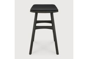 OSSO STOOL - VARNISHED OAK - BLACK - BLACK LEATHER 50 x 33 x 51	53048