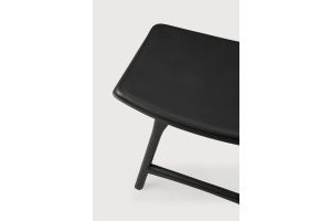 OSSO STOOL - VARNISHED OAK - BLACK - BLACK LEATHER 50 x 33 x 51	53048
