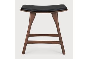 OSSO STOOL - VARNISHED OAK - BROWN - BLACK LEATHER
