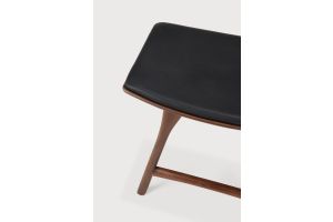 OSSO STOOL - VARNISHED OAK - BROWN - BLACK LEATHER