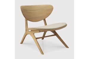 EYE LOUNGE CHAIR - VARNISHED OAK - OFF WHITE FABRIC - UPHOLSTERED SEAT 74 x 77 x 73	50675