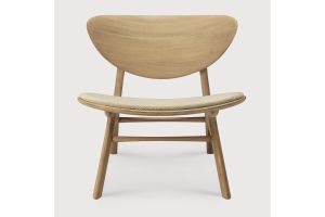 EYE LOUNGE CHAIR - VARNISHED OAK - OFF WHITE FABRIC - UPHOLSTERED SEAT 74 x 77 x 73	50675