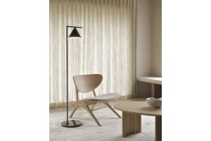 EYE LOUNGE CHAIR - VARNISHED OAK - OFF WHITE FABRIC - UPHOLSTERED SEAT 74 x 77 x 73	50675