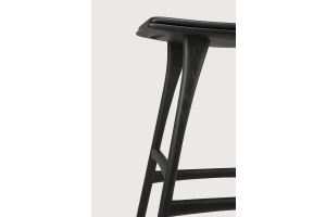 OSSO COUNTER STOOL - VARNISHED OAK - BLACK - BLACK LEATHER 57 x 33 x 69	53051