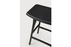 OSSO COUNTER STOOL - VARNISHED OAK - BLACK - BLACK LEATHER 57 x 33 x 69	53051