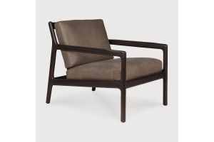 JACK LOUNGE CHAIR - VARNISHED MAHOGANY - DARK BROWN -  TERRA NUBUCK LEATHER 69 x 87 x 74	35104