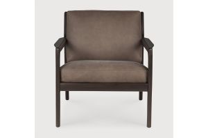 JACK LOUNGE CHAIR - VARNISHED MAHOGANY - DARK BROWN -  TERRA NUBUCK LEATHER 69 x 87 x 74	35104