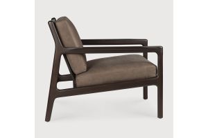 JACK LOUNGE CHAIR - VARNISHED MAHOGANY - DARK BROWN -  TERRA NUBUCK LEATHER 69 x 87 x 74	35104