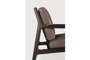 JACK LOUNGE CHAIR - VARNISHED MAHOGANY - DARK BROWN -  TERRA NUBUCK LEATHER 69 x 87 x 74	35104