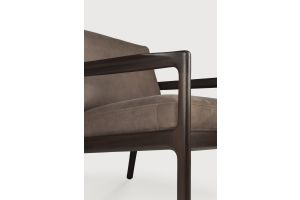 JACK LOUNGE CHAIR - VARNISHED MAHOGANY - DARK BROWN -  TERRA NUBUCK LEATHER 69 x 87 x 74	35104
