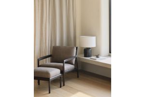 JACK LOUNGE CHAIR - VARNISHED MAHOGANY - DARK BROWN -  TERRA NUBUCK LEATHER 69 x 87 x 74	35104