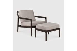 JACK LOUNGE CHAIR - VARNISHED MAHOGANY - DARK BROWN - IVORY FABRIC 69 x 87 x 74	35102 