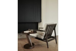 JACK LOUNGE CHAIR - VARNISHED MAHOGANY - DARK BROWN - IVORY FABRIC 69 x 87 x 74	35102 