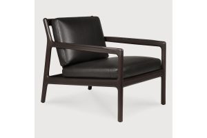 JACK LOUNGE CHAIR - VARNISHED MAHOGANY - DARK BROWN - CARBONE LEATHER 69 x 87 x 74 35103