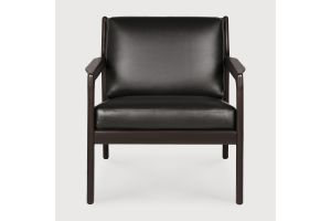 JACK LOUNGE CHAIR - VARNISHED MAHOGANY - DARK BROWN - CARBONE LEATHER 69 x 87 x 74 35103