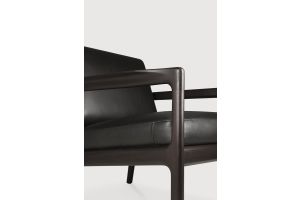 JACK LOUNGE CHAIR - VARNISHED MAHOGANY - DARK BROWN - CARBONE LEATHER 69 x 87 x 74 35103