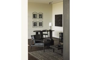 JACK LOUNGE CHAIR - VARNISHED MAHOGANY - DARK BROWN - CARBONE LEATHER 69 x 87 x 74 35103