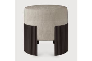 ROLLER MAX POUF - VARNISHED MAHOGANY - DARK BROWN - RICE FABRIC 45 x 44 x 46	35040