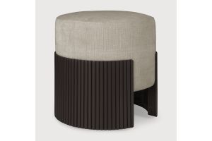 ROLLER MAX POUF - VARNISHED MAHOGANY - DARK BROWN - RICE FABRIC 45 x 44 x 46	35040