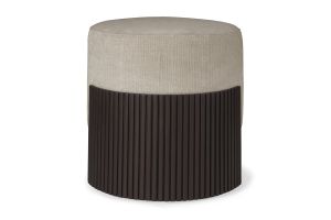 ROLLER MAX POUF - VARNISHED MAHOGANY - DARK BROWN - RICE FABRIC 45 x 44 x 46	35040