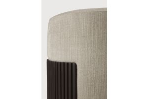 ROLLER MAX POUF - VARNISHED MAHOGANY - DARK BROWN - RICE FABRIC 45 x 44 x 46	35040