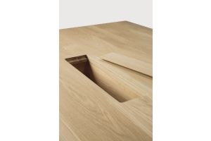 GEOMETRIC MEETING TABLE - VARNISHED OAK - RECTANGULAR - WITH WIRE MANAGMENT BOXES 53061