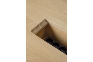 GEOMETRIC MEETING TABLE - VARNISHED OAK - RECTANGULAR - WITH WIRE MANAGMENT BOXES 53061