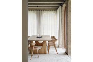 GEOMETRIC MEETING TABLE - VARNISHED OAK - RECTANGULAR - WITH WIRE MANAGMENT BOXES 53061