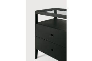 SPINDLE DRESSER - VARNISHED OAK - BLACK - 4 DRAWERS 150 x 56 x 83	51240