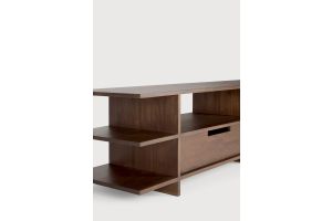 KABUKI TV CUPBOARD - VARNISHED TEAK - BROWN - 2 DRAWERS  200 x 45 x 48	10792