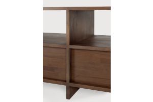 KABUKI TV CUPBOARD - VARNISHED TEAK - BROWN - 2 DRAWERS  200 x 45 x 48	10792