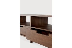 KABUKI TV CUPBOARD - VARNISHED TEAK - BROWN - 2 DRAWERS  200 x 45 x 48	10792