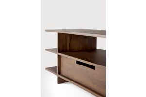 KABUKI TV CUPBOARD - VARNISHED TEAK - BROWN - 2 DRAWERS  200 x 45 x 48	10792