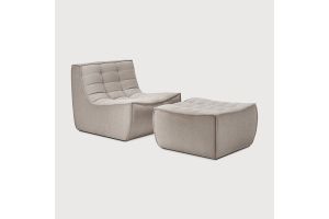 N701 FOOTSTOOL - ECRU ECO FABRIC 70 x 70 x 43	20269 