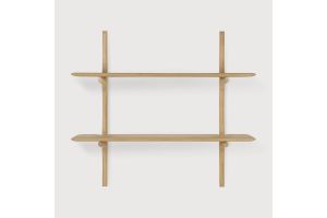 PI WALL SHELF - OAK - 2 SHELVES 100 x 35 x 91	51336