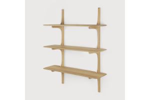 PI WALL SHELF - OAK - 2 SHELVES 100 x 35 x 91	