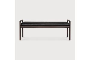 JACK BENCH - VARNISHED MAHOGANY - DARK BROWN - CARBONE LEATHER 150 x 41 x 59	35124