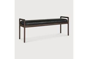 JACK BENCH - VARNISHED MAHOGANY - DARK BROWN - CARBONE LEATHER 150 x 41 x 59	35124