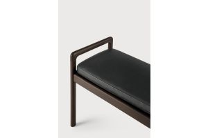 JACK BENCH - VARNISHED MAHOGANY - DARK BROWN - CARBONE LEATHER 150 x 41 x 59	35124