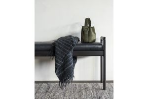 JACK BENCH - VARNISHED MAHOGANY - DARK BROWN - CARBONE LEATHER 150 x 41 x 59	35124