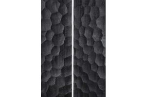 CHOPPED ROOM DIVIDER - VARNISHED MAHOGANY - BLACK 150 x 3 x 181	35135