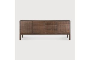 SONO SIDEBOARD - VARNISHED TEAK - LIGHT BROWN - 3 DOORS - 3 DRAWERS 228 x 48 x 87	15347
