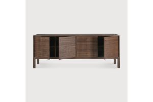 SONO SIDEBOARD - VARNISHED TEAK - LIGHT BROWN - 3 DOORS - 3 DRAWERS 228 x 48 x 87	15347