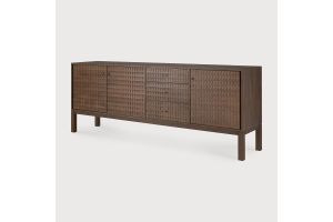 SONO SIDEBOARD - VARNISHED TEAK - LIGHT BROWN - 3 DOORS - 3 DRAWERS 228 x 48 x 87	15347