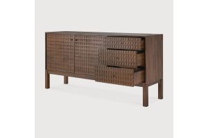 SONO SIDEBOARD - VARNISHED TEAK - LIGHT BROWN - 2 DOORS - 3 DRAWERS 172 x 48 x 87	15346 