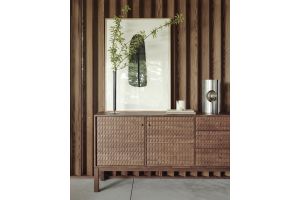 SONO SIDEBOARD - VARNISHED TEAK - LIGHT BROWN - 2 DOORS - 3 DRAWERS 172 x 48 x 87	15346 