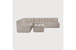 N701 MODULAR SOFA - ECRU ECO FABRIC - 3 SEATER 