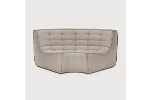 N701 MODULAR SOFA - ECRU ECO FABRIC - 90° ROUND 120 x 120 x 76	20264