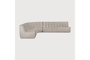N701 MODULAR SOFA - ECRU ECO FABRIC - 90° ROUND 120 x 120 x 76	20264